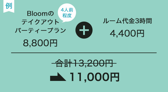 各種パーティープラン（お誕生日会、歓送迎会など）／11,000円から