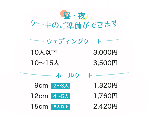 ホールケーキのご準備ができます