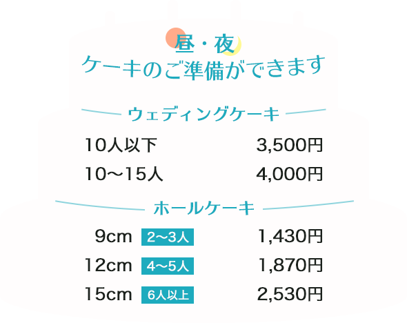 ホールケーキのご準備ができます